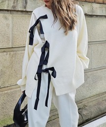 フロントリボンニット