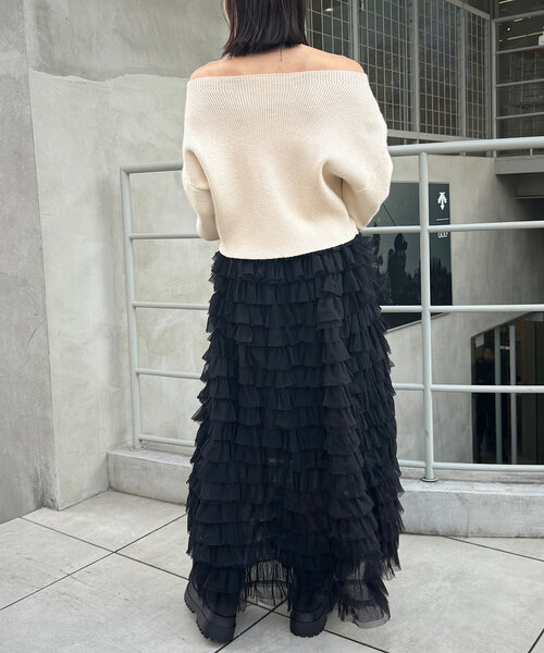 Chico（チコ）の「ボリュームチュールロングスカート（スカート・レディース・ブラック/グレー/アイボリー・FREE）」の13枚目の写真