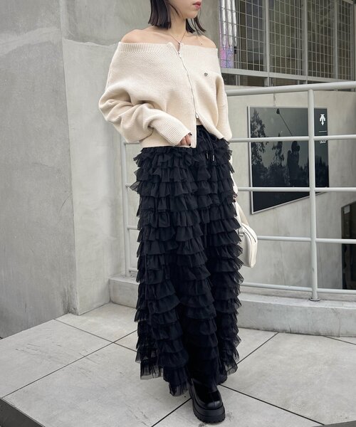 Chico（チコ）の「ボリュームチュールロングスカート（スカート・レディース・ブラック/グレー/アイボリー・FREE）」の17枚目の写真