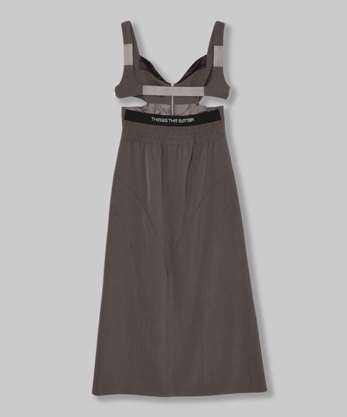 THINGS THAT MATTER(シングス ザット マター)の「CURVES PATTERN SWITTING DRESS / カーブパターンスイッチングドレス(ジャンパースカート・レディース・ブラック/グレー・1/2)」の18枚目の写真