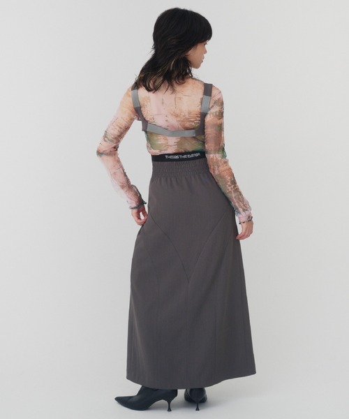 THINGS THAT MATTER(シングス ザット マター)の「CURVES PATTERN SWITTING DRESS / カーブパターンスイッチングドレス(ジャンパースカート・レディース・ブラック/グレー・1/2)」の13枚目の写真