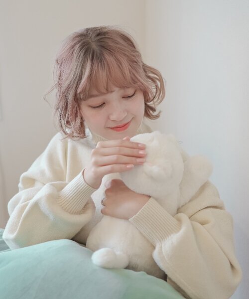 BIRTHDAY BAR(バースデイバー)の「おやすみトイプー・ニャーニャー ぬいぐるみウォーマー(インテリア雑貨・レディース・ホワイト/サンドベージュ・0)」の4枚目の写真