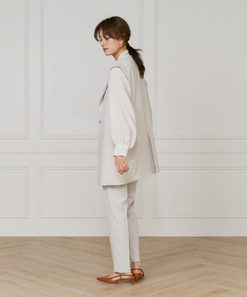 INED（イネド）の「【マルチWAYセットアップ】ダブルストレッチ ロングジレ（テーラードジャケット・レディース・ネイビー/サンドグレー・9号/7号）」の6枚目の写真