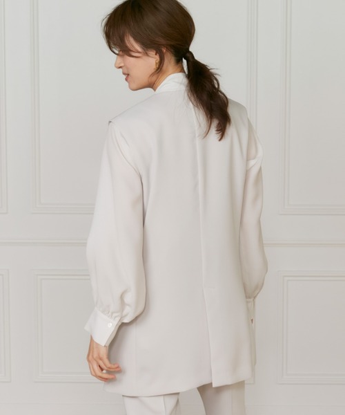 INED（イネド）の「【マルチWAYセットアップ】ダブルストレッチ ロングジレ（テーラードジャケット・レディース・ネイビー/サンドグレー・9号/7号）」の16枚目の写真