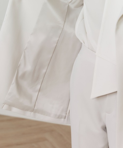 INED（イネド）の「【マルチWAYセットアップ】ダブルストレッチ ロングジレ（テーラードジャケット・レディース・ネイビー/サンドグレー・9号/7号）」の20枚目の写真