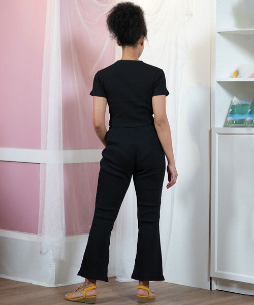 DC（ディーシー）の「DC/ディーシー Tシャツ/カットソー/半袖 ショート丈 クロップド LST251308（Tシャツ/カットソー・レディース・スミクロ/ホワイト/マルチ/ブラック/グレー・M/S）」の9枚目の写真