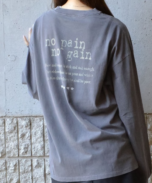spiritoso(スピリトーゾ)の「アーチロゴイーグルプリントロンT(Tシャツ/カットソー・レディース・バーガンディー/チャコール/ブラック・FREE)」の9枚目の写真