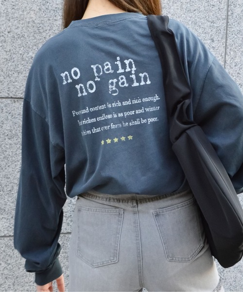 spiritoso(スピリトーゾ)の「アーチロゴイーグルプリントロンT(Tシャツ/カットソー・レディース・バーガンディー/チャコール/ブラック・FREE)」の14枚目の写真