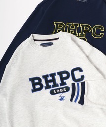 BEVERLY HILLS POLO CLUB（ビバリーヒルズポロクラブ）の「BEVERLY HILLS POLO CLUB/ビバリーヒルズポロクラブ 裏毛 カレッジロゴ ワッペン刺繍 リブライン スウェットトレーナー レディース メンズ（スウェット・メンズ）」