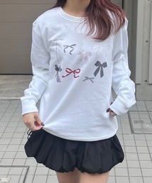 【軽量】りぼんいっぱいトレーナー スウェット