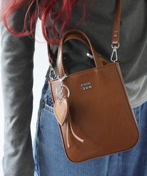 セール】【 Port / ポート 】 チャーム付き 2WAY ミニマム スクエア