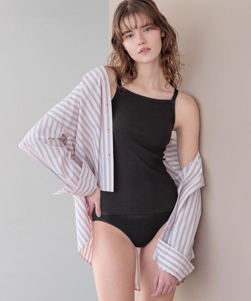 bijorie（ビジュリィ）の「【bijorie】カップ付きリブスクエアキャミ／NEW BASIC 25SS（キャミソール・レディース・カーキ/ブラック/オフホワイト/サックスブルー・LARGE/MEDIUM/LG）」の16枚目の写真