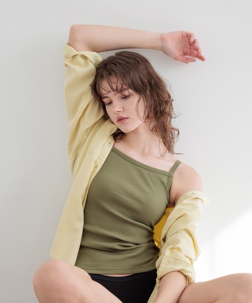 bijorie（ビジュリィ）の「【bijorie】カップ付きリブスクエアキャミ／NEW BASIC 25SS（キャミソール・レディース・カーキ/ブラック/オフホワイト/サックスブルー・LARGE/MEDIUM/LG）」の17枚目の写真