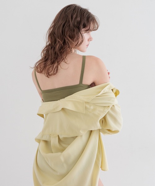 bijorie（ビジュリィ）の「【bijorie】カップ付きリブスクエアキャミ／NEW BASIC 25SS（キャミソール・レディース・カーキ/ブラック/オフホワイト/サックスブルー・LARGE/MEDIUM/LG）」の10枚目の写真