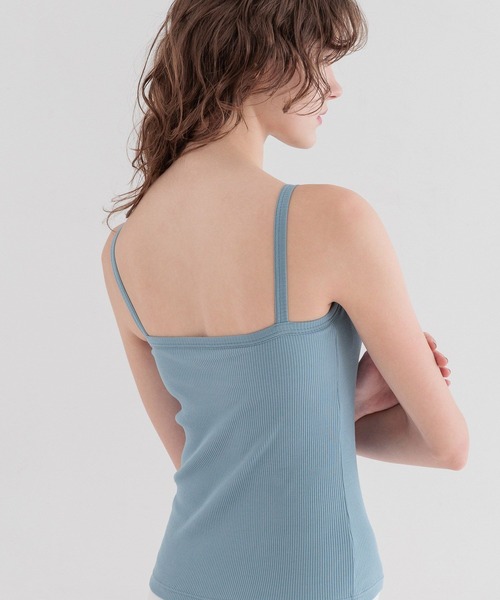 bijorie（ビジュリィ）の「【bijorie】カップ付きリブスクエアキャミ／NEW BASIC 25SS（キャミソール・レディース・カーキ/ブラック/オフホワイト/サックスブルー・LARGE/MEDIUM/LG）」の14枚目の写真