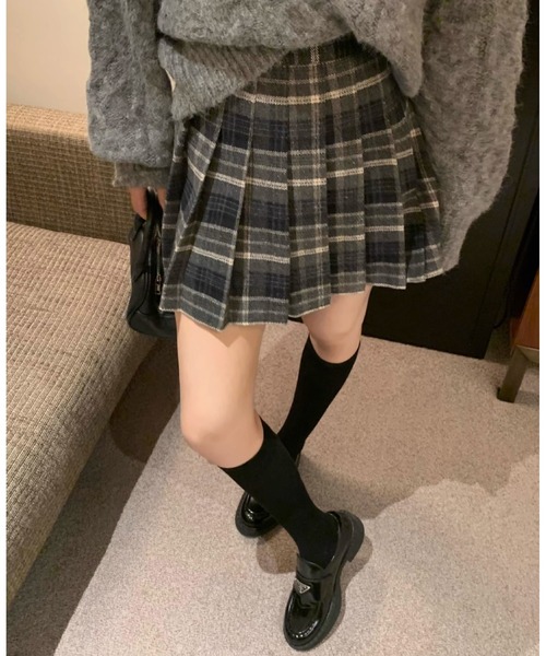 paravion（パラビオン）の「チェック柄プリーツミニスカート（スカート・レディース・ブラウン/ブラック・SMALL/MEDIUM/LARGE）」の2枚目の写真