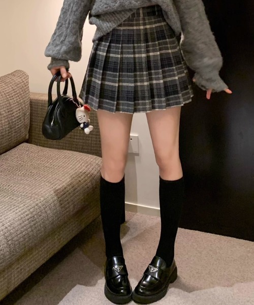 paravion（パラビオン）の「チェック柄プリーツミニスカート（スカート・レディース・ブラウン/ブラック・SMALL/MEDIUM/LARGE）」の6枚目の写真