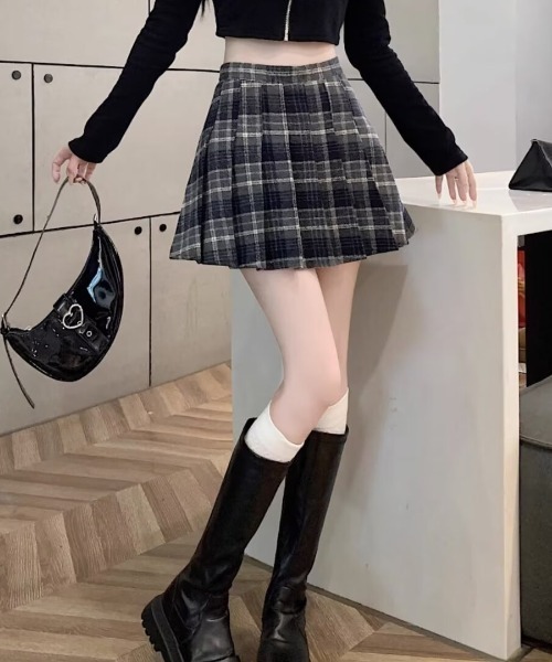 paravion（パラビオン）の「チェック柄プリーツミニスカート（スカート・レディース・ブラウン/ブラック・SMALL/MEDIUM/LARGE）」の3枚目の写真