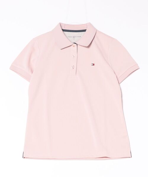 TOMMY HILFIGER GOLF（トミー ヒルフィガー ゴルフ）の「ﾍﾞｰｼｯｸﾌﾗｯｸﾞ ﾎﾟﾛｼｬﾂ（ポロシャツ・レディース・ホワイト/ピンク/ネイビー/ブラック/レッド/ライム・L/LL/M/S）」の5枚目の写真
