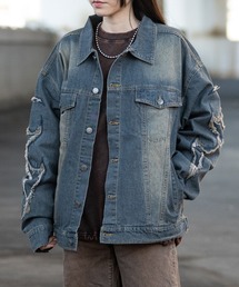 JOHN'S CLOSET | 【13】ダメージトライバル刺繍 デニムジャケット(デニムジャケット)