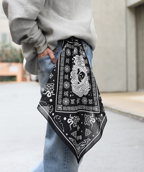 CALEE(キャリー)の「CALEE/キャリー MEXICAN TASTE JAPANESE FUKU BANDANNA バンダナ(バンダナ/スカーフ・メンズ・ブラック/ホワイト・FREE)」の1枚目の写真