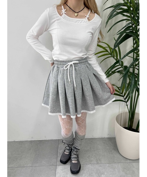 セール】【PHILLY】レースパイピングスウェットスカート