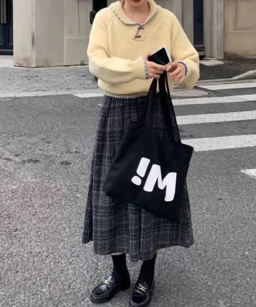 gossip!ロサンゼルス(ゴシップロサンゼルス)の「ウールライクヴィンテージ チェック プリーツ ミディスカート(秋冬の定番スカート)(スカート・レディース・グレー/ブラウン・M/L)」の3枚目の写真