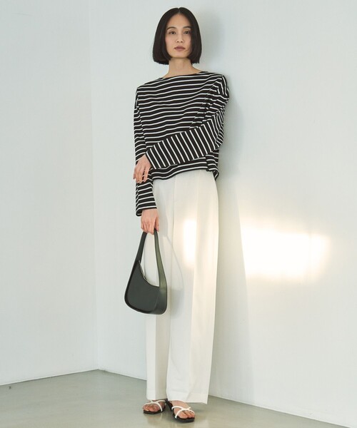 UNFILO（アンフィーロ）の「バックZIP ボーダーT（Tシャツ/カットソー・レディース・ブラック系2/ブラック系1・MEDIUM/SMALL）」の5枚目の写真