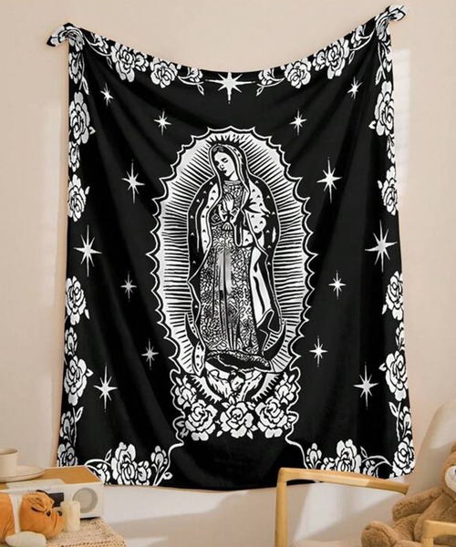 3-1A8 ブランケット マリア 130cm×150cm ブラック×ホワイト(ブランケット)|CALIFORNIA OUTFITTERS(カリフォルニア アウトフィッターズ) 3-1A8 ブランケット マリア 130cm×150cm ブラック×ホワイト(ブランケット)|CALIFORNIA OUTFITTERS(カリフォルニア アウトフィッターズ)