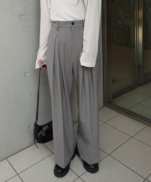 セール】センタータックワイドスラックスパンツ（その他パンツ