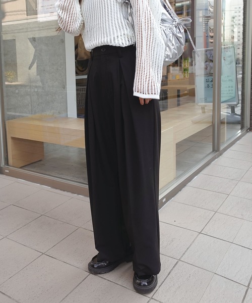 さなページ CORNERS マルチサイズ パンツ センタータックワイドスラックス
