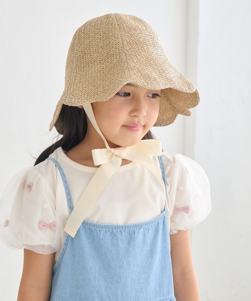 ROPE' PICNIC（ロペピクニック）の「【KIDS】【Casselini/キャセリーニ】チューリップリボンハット（ハット・キッズ・サックスブルー/キナリ・FREE）」の2枚目の写真