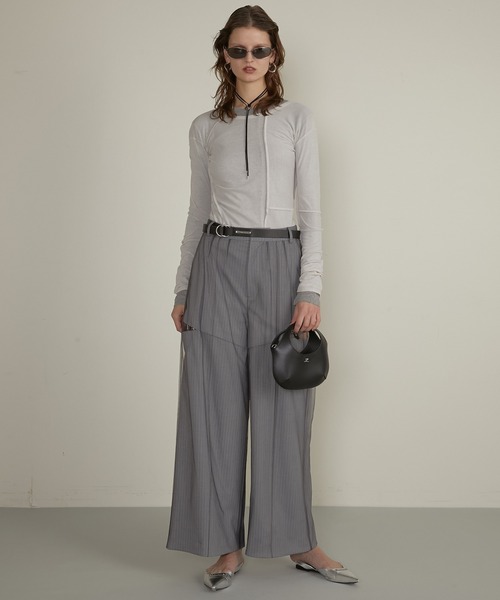 シアーフライスレイヤードトップ / Sheer Fraise Layered Top（Tシャツ