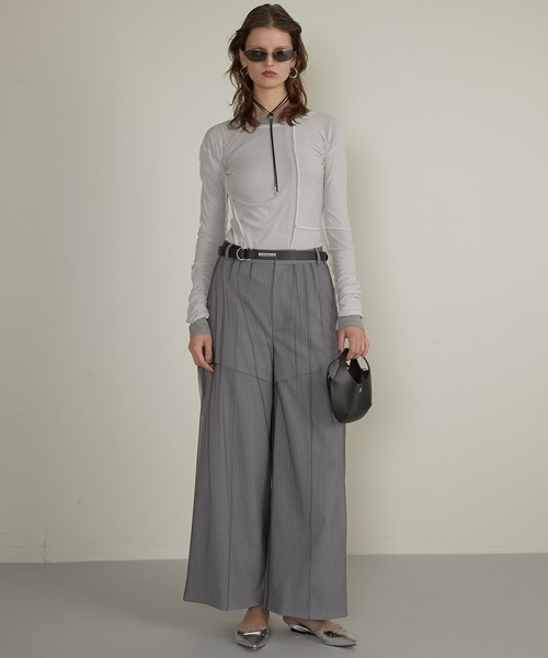 シアーフライスレイヤードトップ / Sheer Fraise Layered Top（Tシャツ
