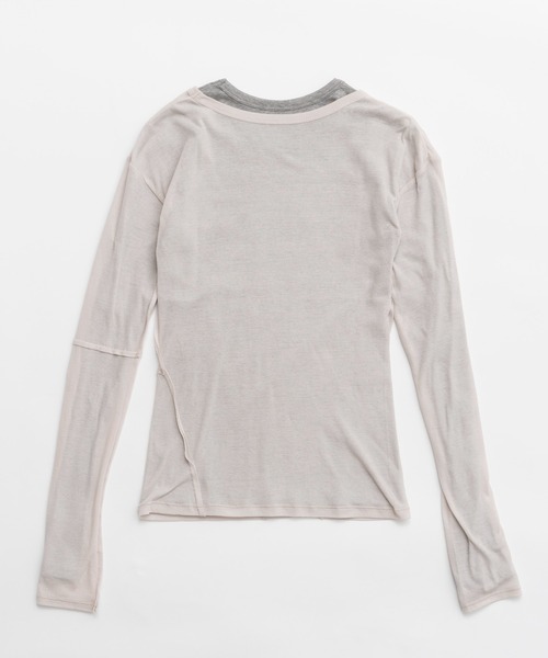 PRANK PROJECT(プランクプロジェクト)の「シアーフライスレイヤードトップ / Sheer Fraise Layered Top(Tシャツ/カットソー・レディース・グレー・FREE)」の9枚目の写真