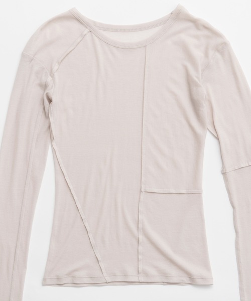 PRANK PROJECT(プランクプロジェクト)の「シアーフライスレイヤードトップ / Sheer Fraise Layered Top(Tシャツ/カットソー・レディース・グレー・FREE)」の14枚目の写真