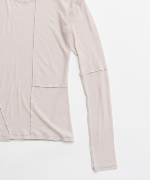PRANK PROJECT(プランクプロジェクト)の「シアーフライスレイヤードトップ / Sheer Fraise Layered Top(Tシャツ/カットソー・レディース・グレー・FREE)」の16枚目の写真
