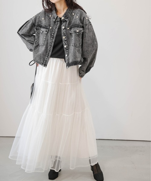 AMELY(エミリー)の「デニムジャケット(デニムジャケット・レディース・ブルー/ブラック・フリー)」の4枚目の写真