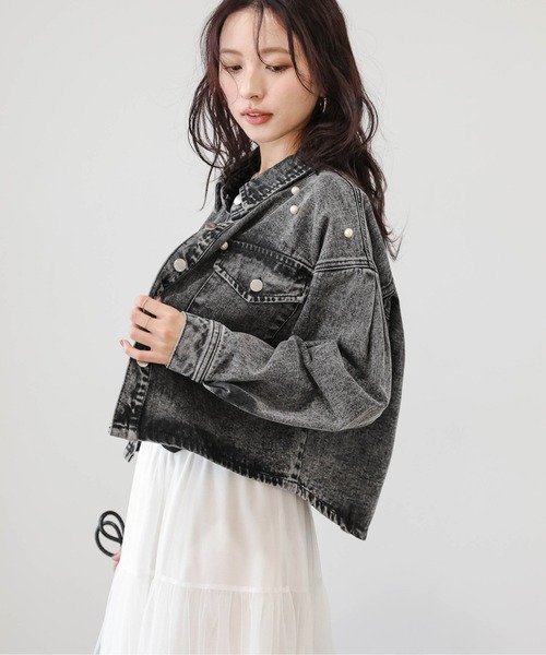 AMELY(エミリー)の「デニムジャケット(デニムジャケット・レディース・ブルー/ブラック・フリー)」の7枚目の写真