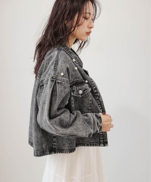 AMELY(エミリー)の「デニムジャケット(デニムジャケット・レディース・ブルー/ブラック・フリー)」の8枚目の写真