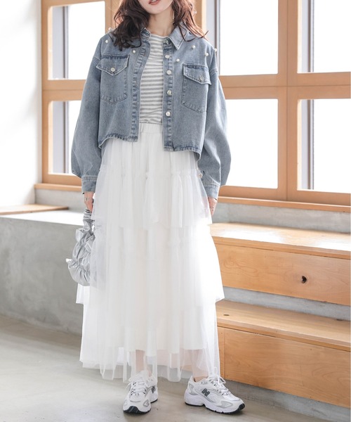 【新品 タグ付】 ヤヌーク EMILY エミリー デニムジャケット サイズM セール】デニムジャケット（デニムジャケット）｜AMELY