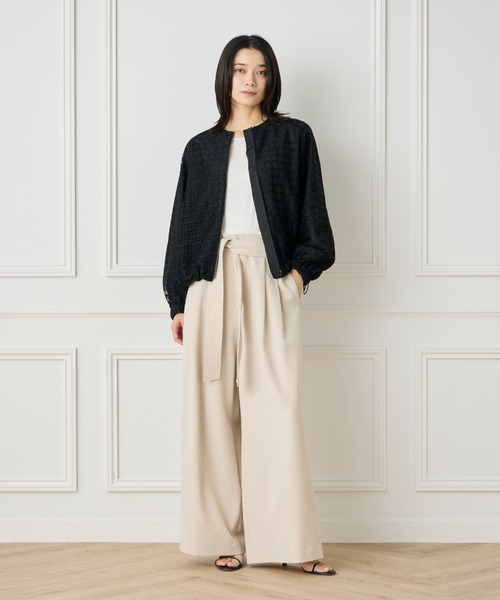 INED（イネド）の「ドライギャバ ベルテッドパンツ（その他パンツ・レディース・ブラック/ベージュ・9号/11号/7号）」の6枚目の写真