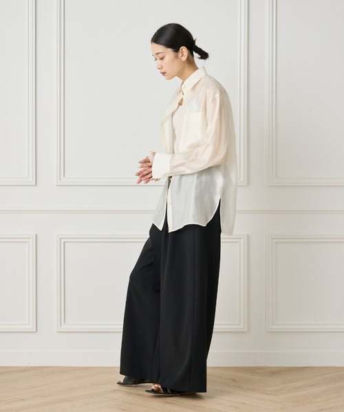 INED（イネド）の「ドライギャバ ベルテッドパンツ（その他パンツ・レディース・ブラック/ベージュ・9号/11号/7号）」の17枚目の写真