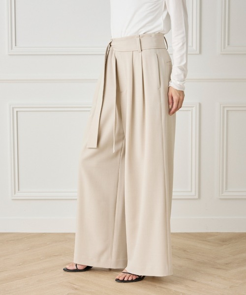 INED（イネド）の「ドライギャバ ベルテッドパンツ（その他パンツ・レディース・ブラック/ベージュ・9号/11号/7号）」の19枚目の写真