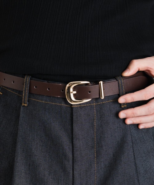 SINSS(シンス)の「Leather belt / レザーベルト(ベルト・メンズ・ブラック/ブラウン/ダークブラウン・FREE)」の3枚目の写真