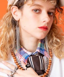 an meets zakka ランダムミックスドレープロングチェーンピアス