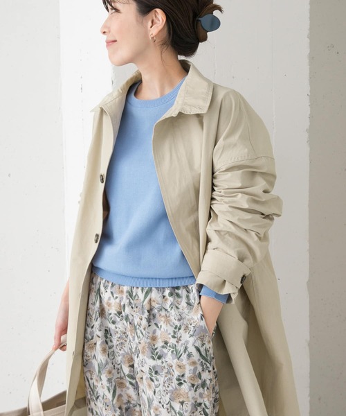 URBAN RESEARCH DOORS（アーバンリサーチドアーズ）の「スタンドカラーミドルコート（その他アウター・レディース・ライトグレー/ベージュ/ネイビー・MEDIUM）」の5枚目の写真