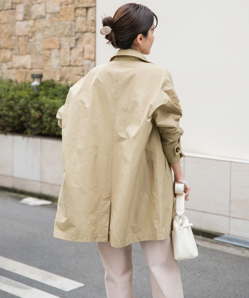 URBAN RESEARCH DOORS（アーバンリサーチドアーズ）の「スタンドカラーミドルコート（その他アウター・レディース・ライトグレー/ベージュ/ネイビー・MEDIUM）」の14枚目の写真