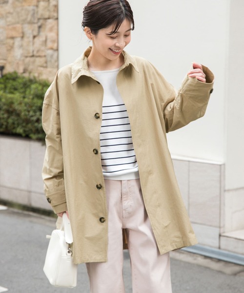 URBAN RESEARCH DOORS（アーバンリサーチドアーズ）の「スタンドカラーミドルコート（その他アウター・レディース・ライトグレー/ベージュ/ネイビー・MEDIUM）」の19枚目の写真