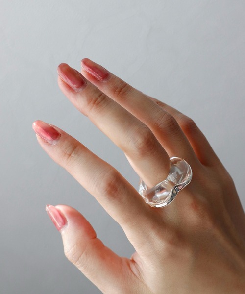 レディースのリング（シルバー/銀色系・プラスチック・アクリル